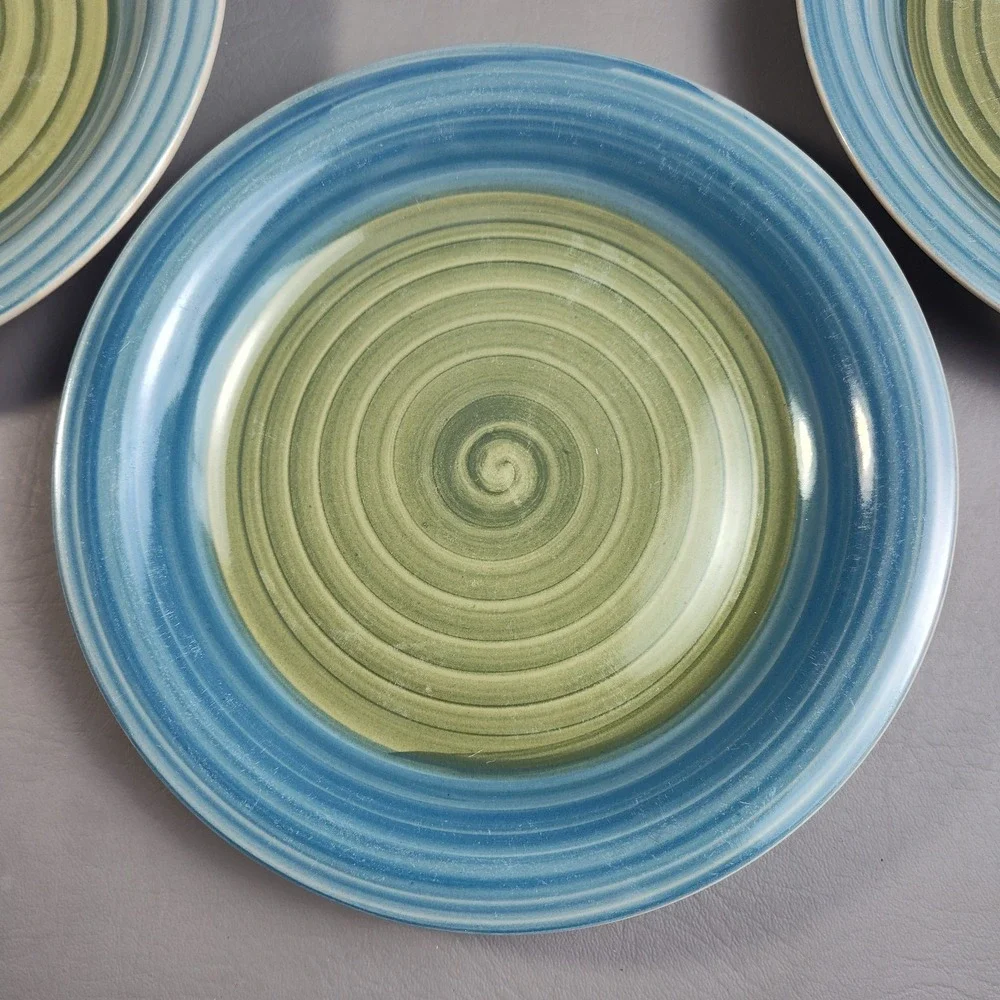 Pier 1 Valencia Blue Green Swirl Salad‎ Plates 7.5